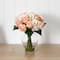 12&#x22; Pink &#x26; White Rose &#x26; Hydrangea Bouquet Arrangement in Glass Vase